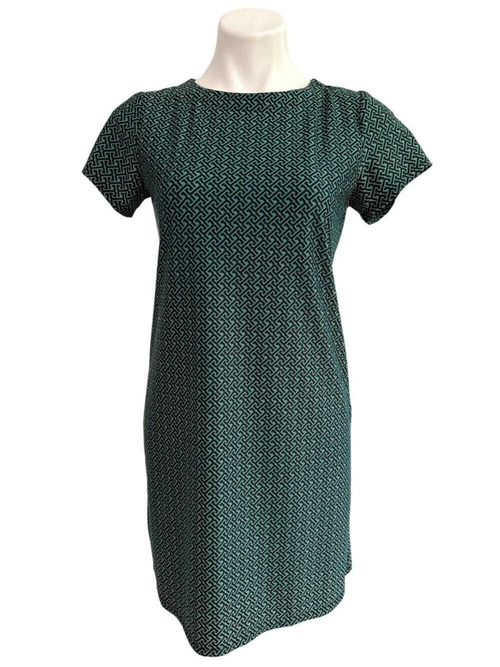 Jude Connally Women's Green Geometric Print Ella Shift Dress, Size XS